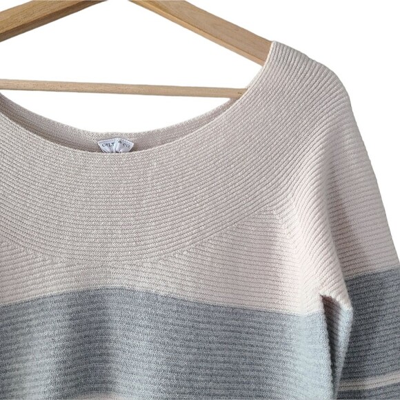 Celtic & Co. Yoke Detail Wool Striped Neutral Tunic NWT - Picture 4 of 12